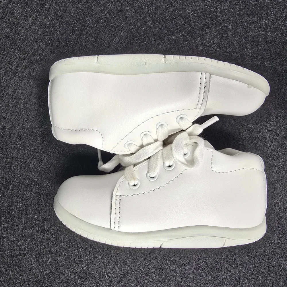 Stride Rite SRT Elliot Baby Toddler 7M White Leather Walking Shoes BB35749 Boys